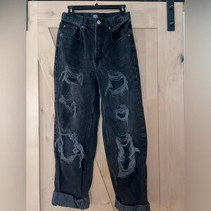 Black ripped jeans
